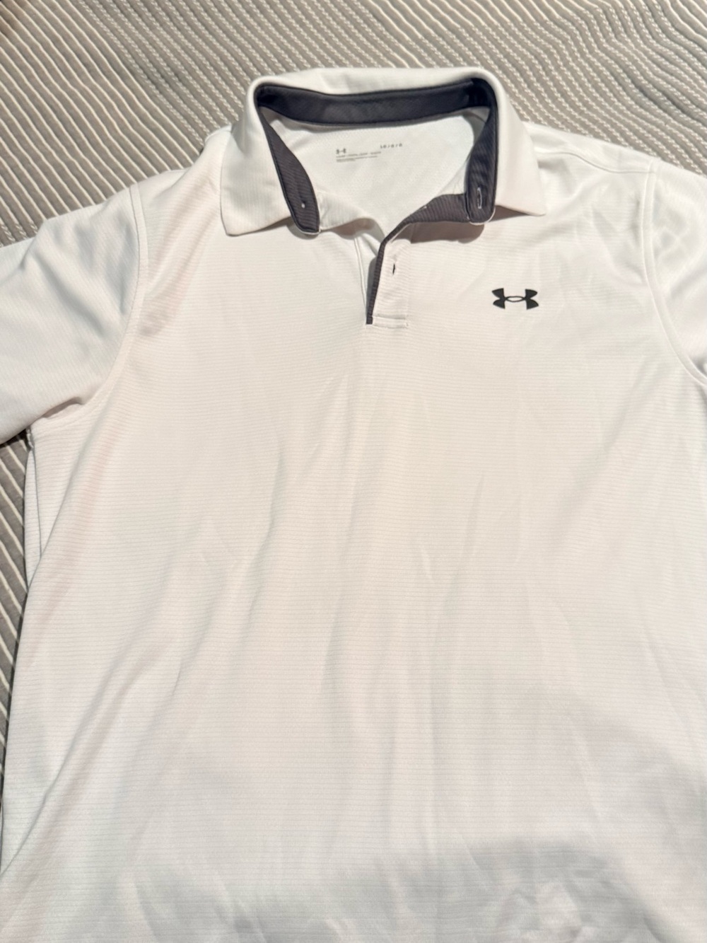 LG White Polo Shirt with Gray Contrast Collar